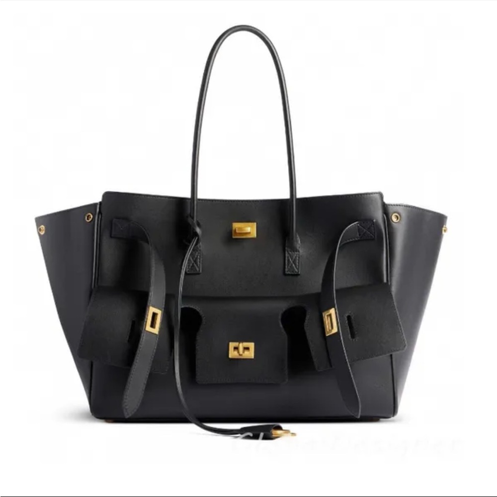 Elegant Black Designer Tote Bag
